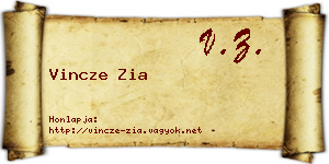 Vincze Zia névjegykártya